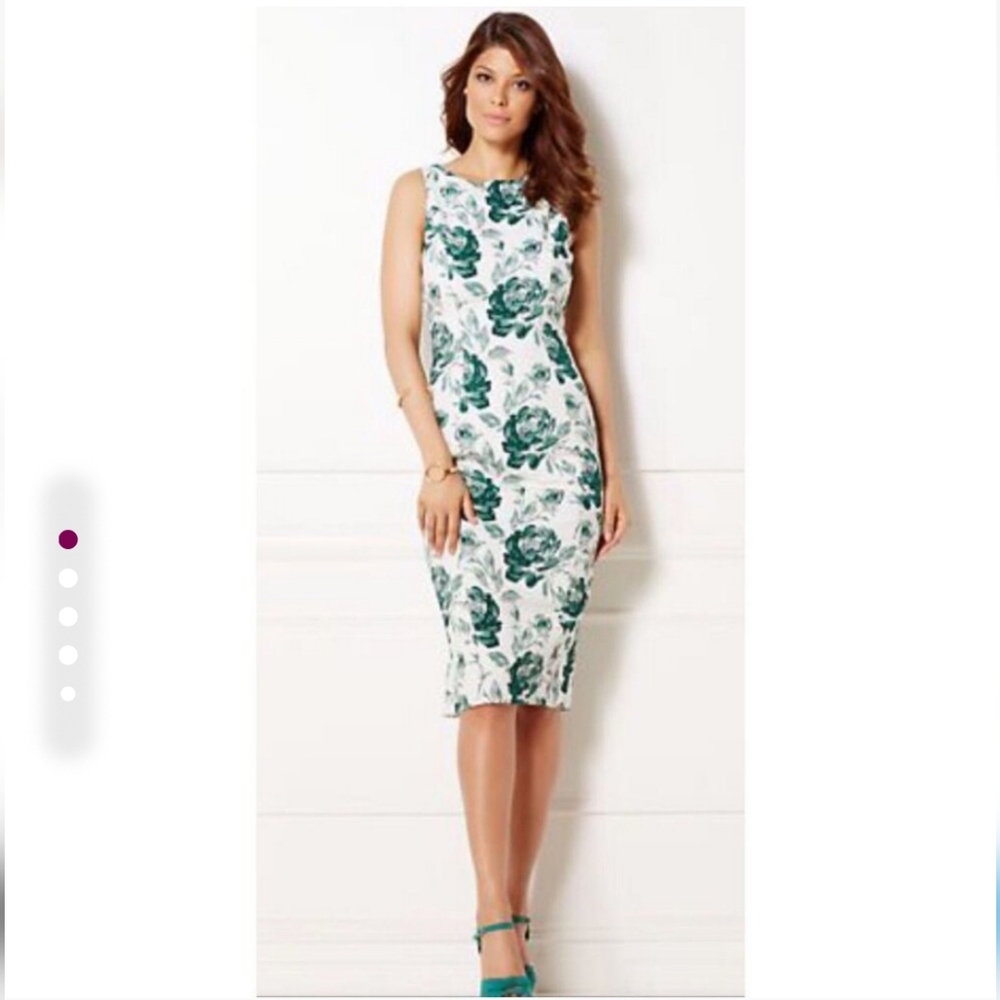 Eva Mendes x NY&Co. Fresh Green Leaf Dress 10